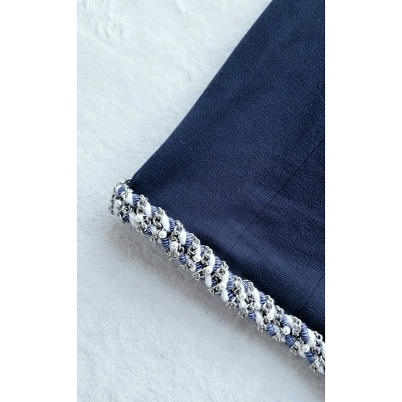 CHANEL VINTAGE 1980s RARE SUPERRRR CHUNKY CHAIN & PEARL PENCIL SKIRT F-40 / US-8 - Picture 8 of 13